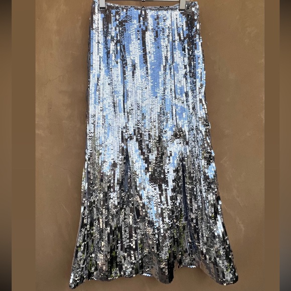 J.Crew Collection Sequin Skirt in Silver 00 - Picture 14 of 16